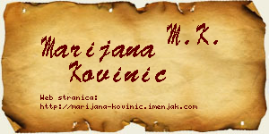 Marijana Kovinić vizit kartica